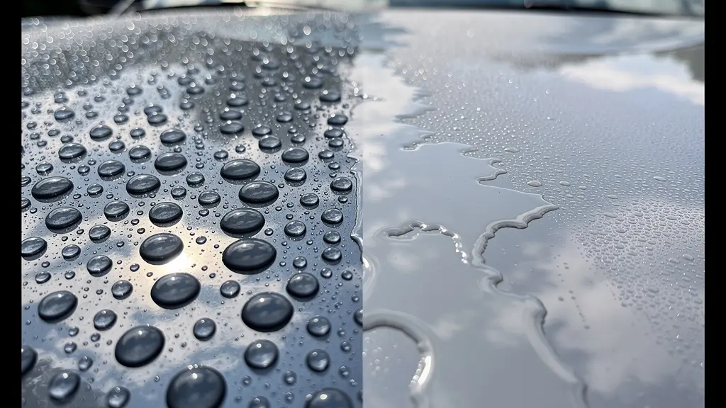 Comparaison effet déperlant céramique versus surface non traitée